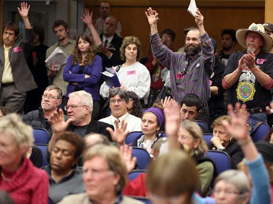 Medical marijuana supporters at a Dec. 11 meeting of the Sonoma County Board of Supervisors. (CHRISTOPHER CHUNG / The Press Democrat)