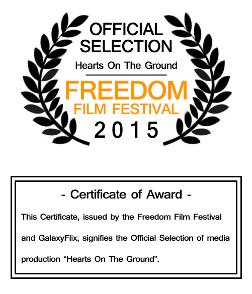 Freedom FIlm Festival Award image Hearts on the Ground